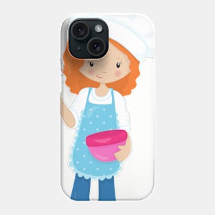 Baking, Baker, Pastry Chef, Cute Girl, Orange Hair Phone Case