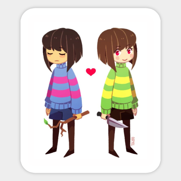 Frisk Chara Undertale Sticker Teepublic