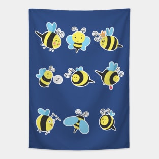 Nine Cute Little Bumblebees Tapestry