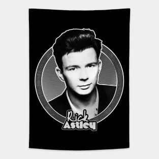 Rick Astley 80s Aesthetic Tribute Design Tapestry