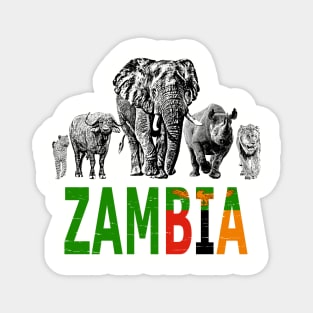 Big Five of Zambia for Wildlife Fans Magnet