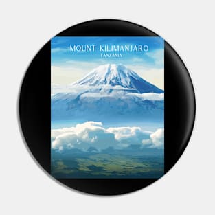 Mount Kilimanjaro, Mt. Kilimanjaro, Tanzania, Travel Print, Travel Wall Art, Travel Home Décor, Travel Gift Art Pin