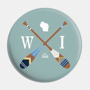 Paddle WI, Wisconsin Lake Life Painted Oars Pin