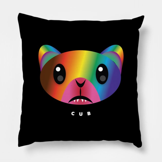 Rainbow Cub Pillow by AnOakEye