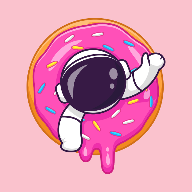 Cute Astronaut In Doughnut Cartoon by Catalyst Labs