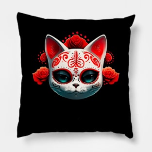 Day Of The Dead Cat Pillow