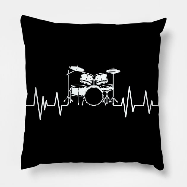 drums heartbeat Drummer lover drummers Pillow by mezy