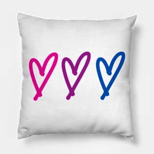 bisexual flag hearts Pillow