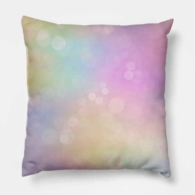 Rainbow Gradient Blur Bokeh Pillow by Trippycollage