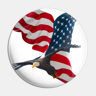 Flying American Eagle Flag Pin