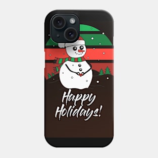 Happy Holidays SNOWMAN (sunset) Phone Case