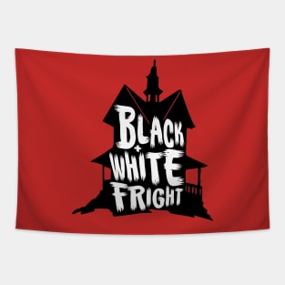 Black & White Fright haunted House Tapestry