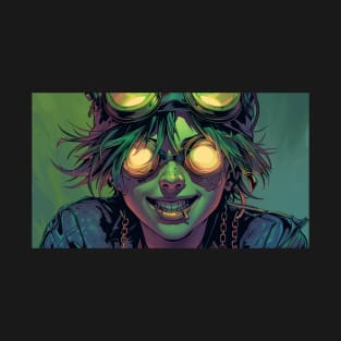 Psychedelic Steampunk Aviator in Glasses T-Shirt