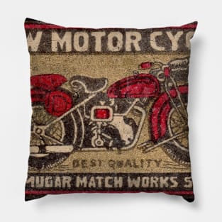 Vintage Motorcycle Design Pillow