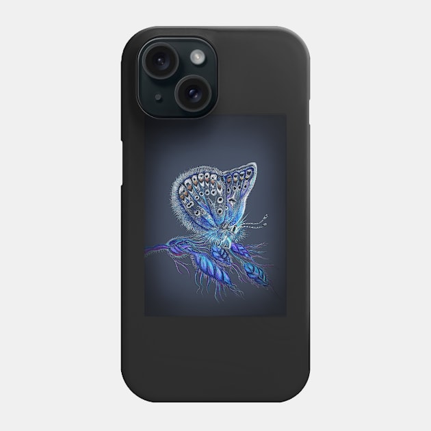 Blue Butterfly Phone Case by Neginmf