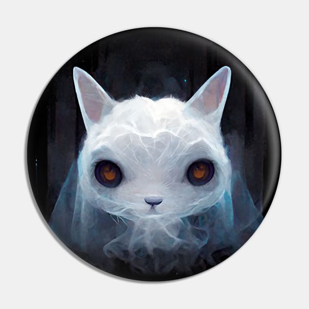 Ghost Cat Pin by Yukiin