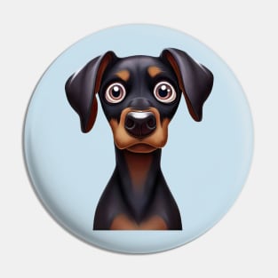 Adorable Doberman Puppy Graphic Design Pin