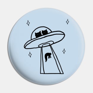 cat alien abduction line art Pin