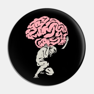 Atlas Holding A Brain - Overthinker Pin