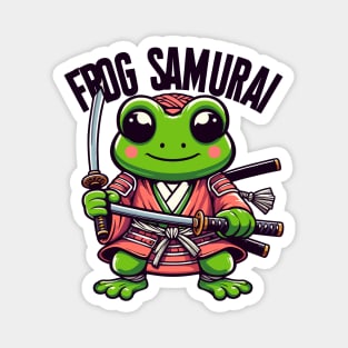 Samurai Kawaii Frog Magnet