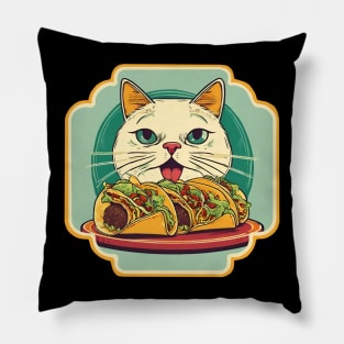 Cat eat tacos Pillow