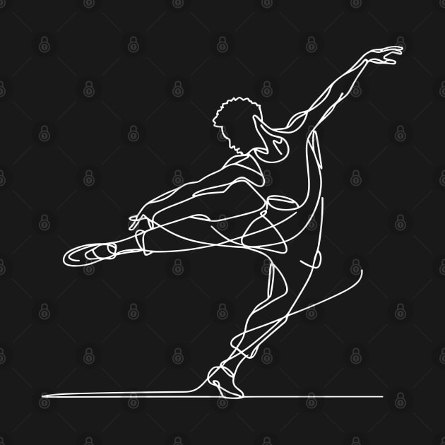 White line art Contemporary Male dancer by PrintSoulDesigns