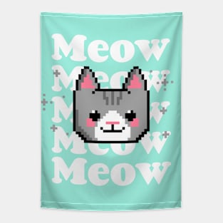 Cute 8-bit Kitty Tapestry