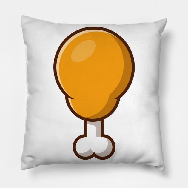 Chicken wing cartoon Pillow by Catalyst Labs