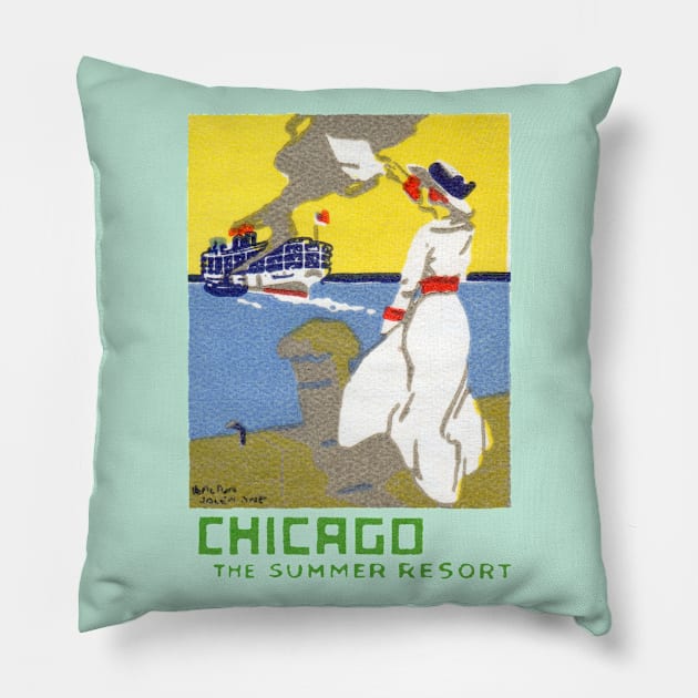 1915 Chicago, The Summer Resort Pillow by historicimage