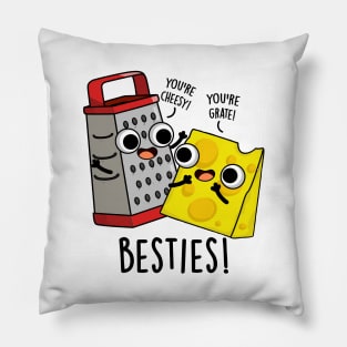 Besties Funny Cheese Grater Puns Pillow