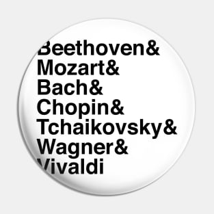 Helvetica Composers Pin