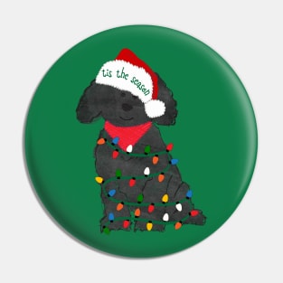 Cute Christmas Labradoodle Puppy Pin
