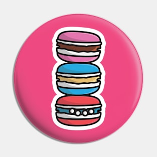 Set of Donuts with Icing Sticker vector illustration. Food objects icon concept. Set of colorful glossy donuts with glaze and powder sticker vector design with shadow. Pin