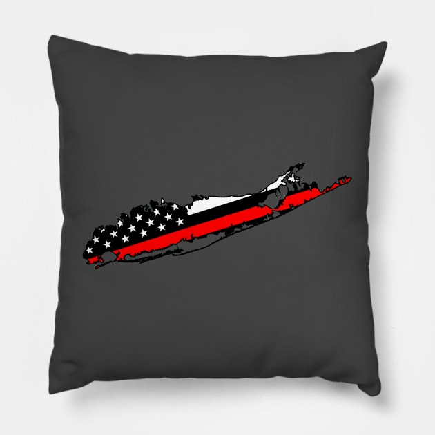 Long Island Thin Red Line Pillow by EastEndDesigns
