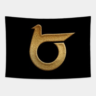 Tottori Prefecture Symbol in Gold Faux Tapestry