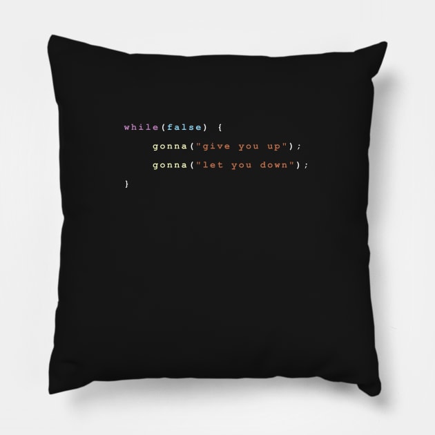 Never Gonna Give You Up Color Pillow by ElkeD