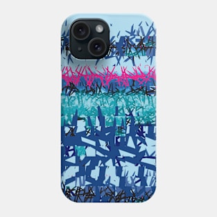 Blue Blades Horizon - Abstract Art Phone Case