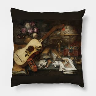 Still Life With A Guitar by Tomás Yepes Pillow