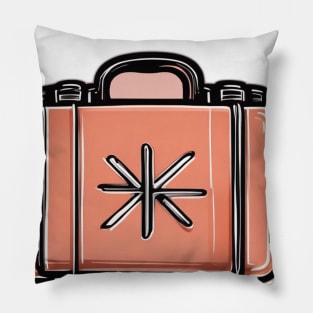 Vintage Suitcase Illustration No. 785 Pillow