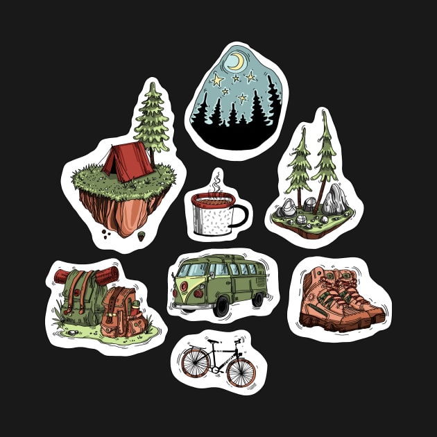 Cute camping stickers by orsinha