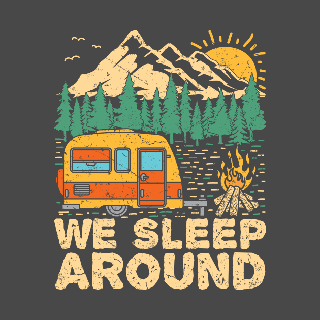 We Sleep Funny Camping T-shirt by redbarron