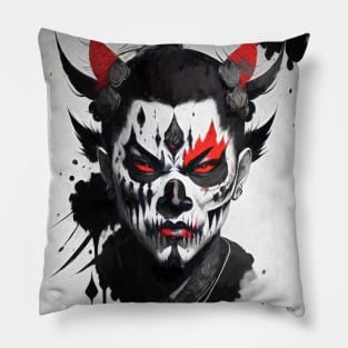 Japan Ink Style Oni Face Pillow