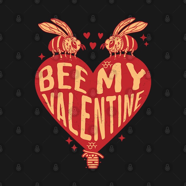 Bee My Valentine - Cute Bee Design for Valentine's Day by OrangeMonkeyArt