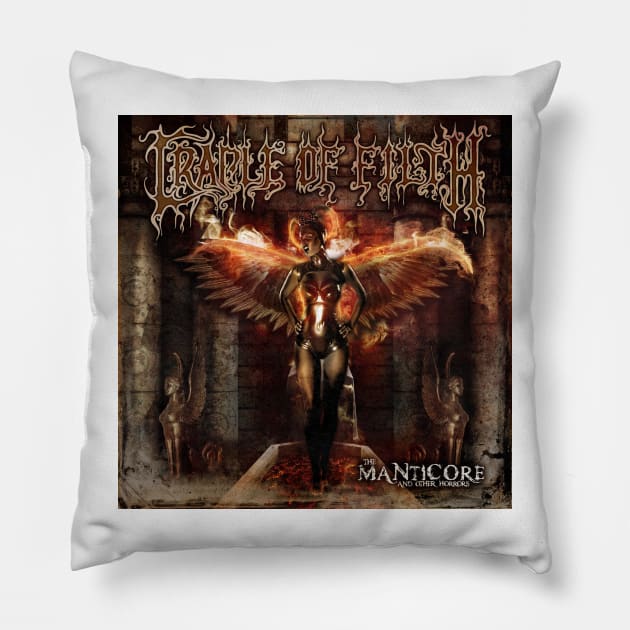 Cradle Of Filth The Manticore And Other Horrors Album Cover Pillow by Visionary Canvas