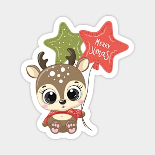 Cute reindeer for new year and christmas Magnet