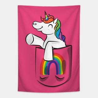 Rainbow Pocket Unicorn Tapestry