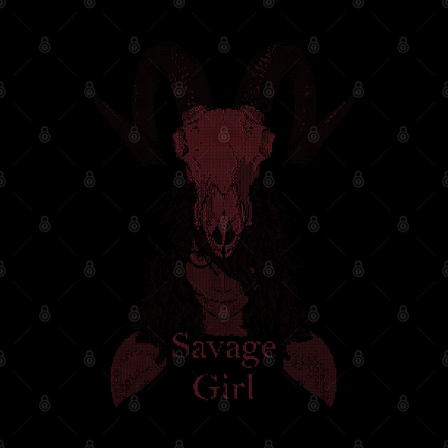 ASCii Savage Girl w/ text (Red) by McNerdic