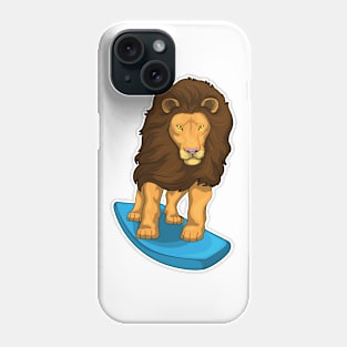 Lion Surfer Surfboard Phone Case