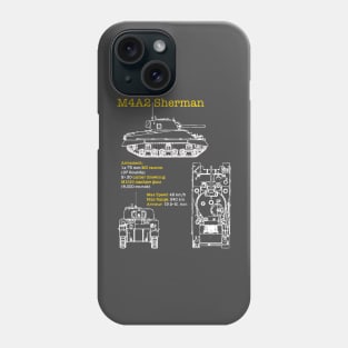 m4 sherman blueprints Phone Case