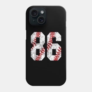 Vintage #86 Baseball Laces Baseball Mom Jersey Love Baseball Phone Case